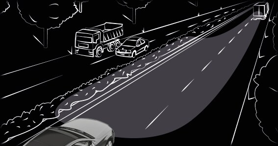 Адаптивні функції DIGITAL LIGHT - Функція світла для руху по автомагістралях