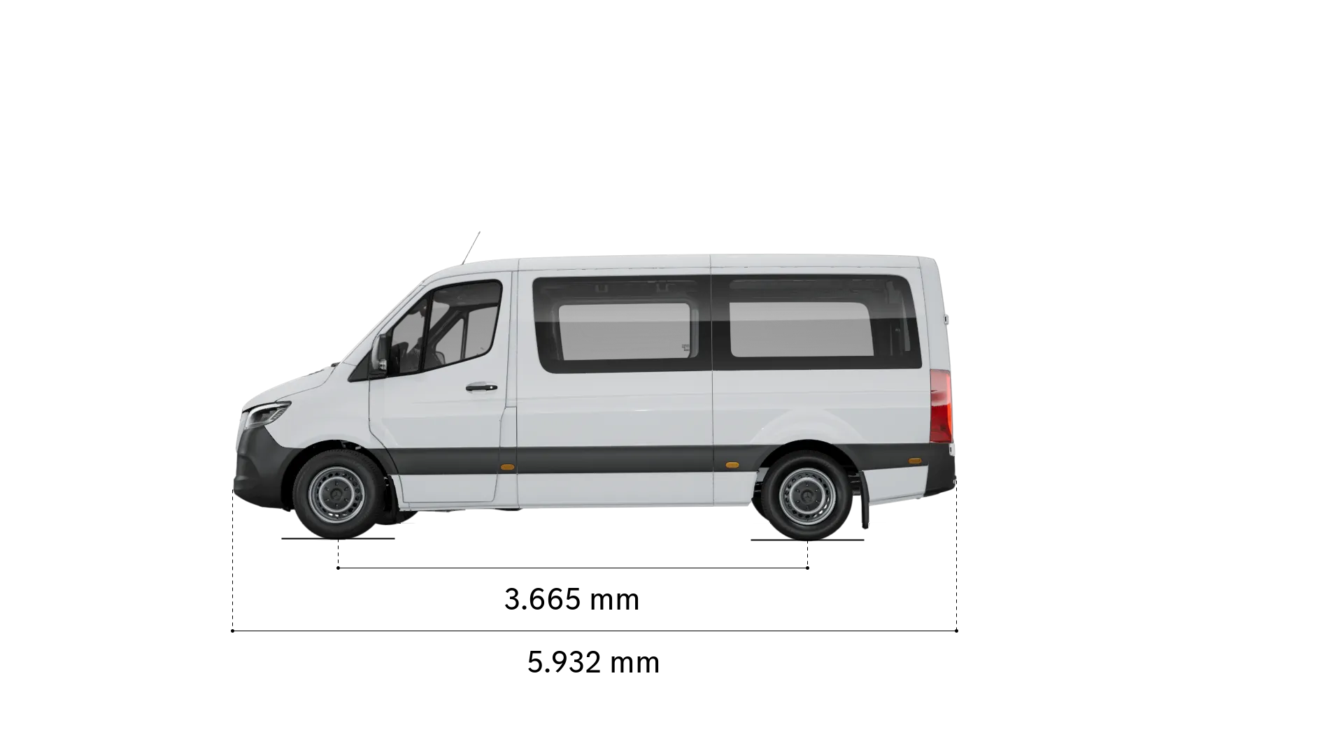 Mercedes-Benz sprinter tourer: Radstand und Länge
