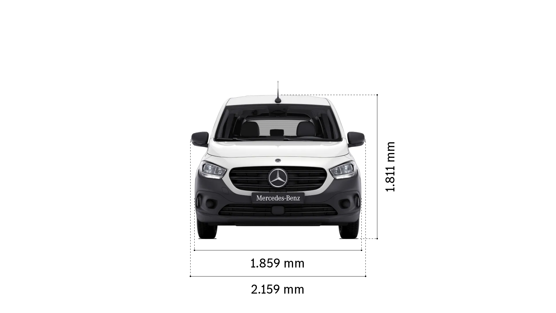 Mercedes-Benz ecitan tourer: Breite und Höhe