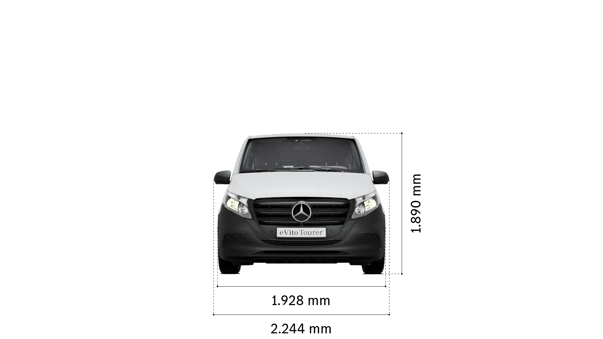 Mercedes-Benz evito tourer: Breite und Höhe