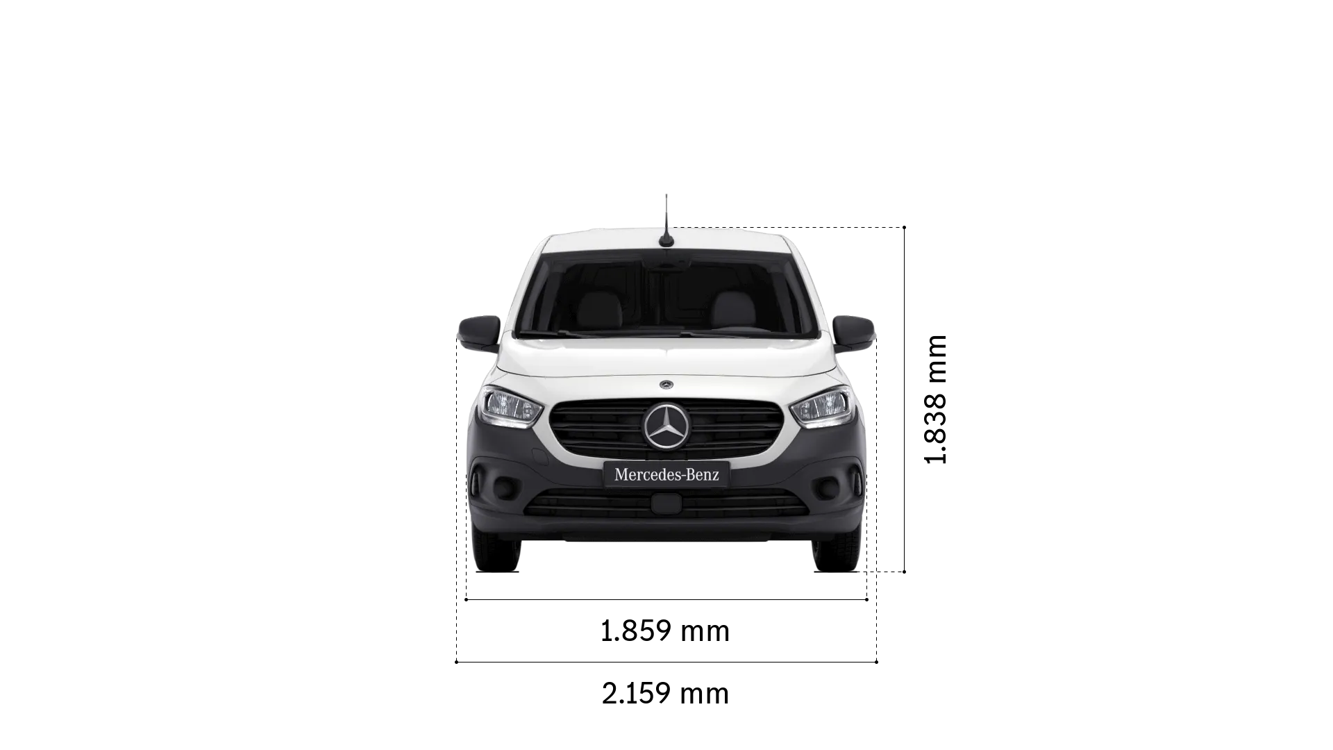 Mercedes-Benz ecitan kastenwagen: Breite und Höhe