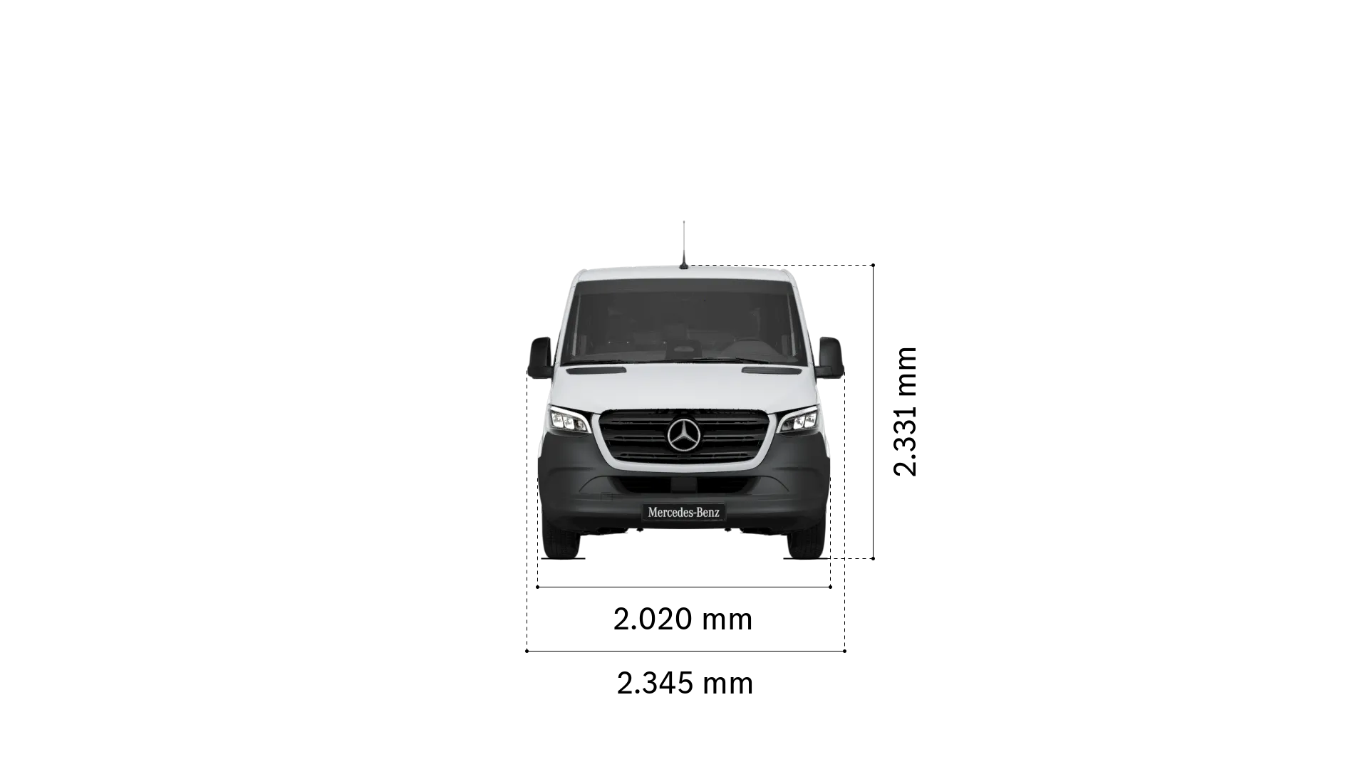 Mercedes-Benz sprinter kassevogn: Bredde og højde