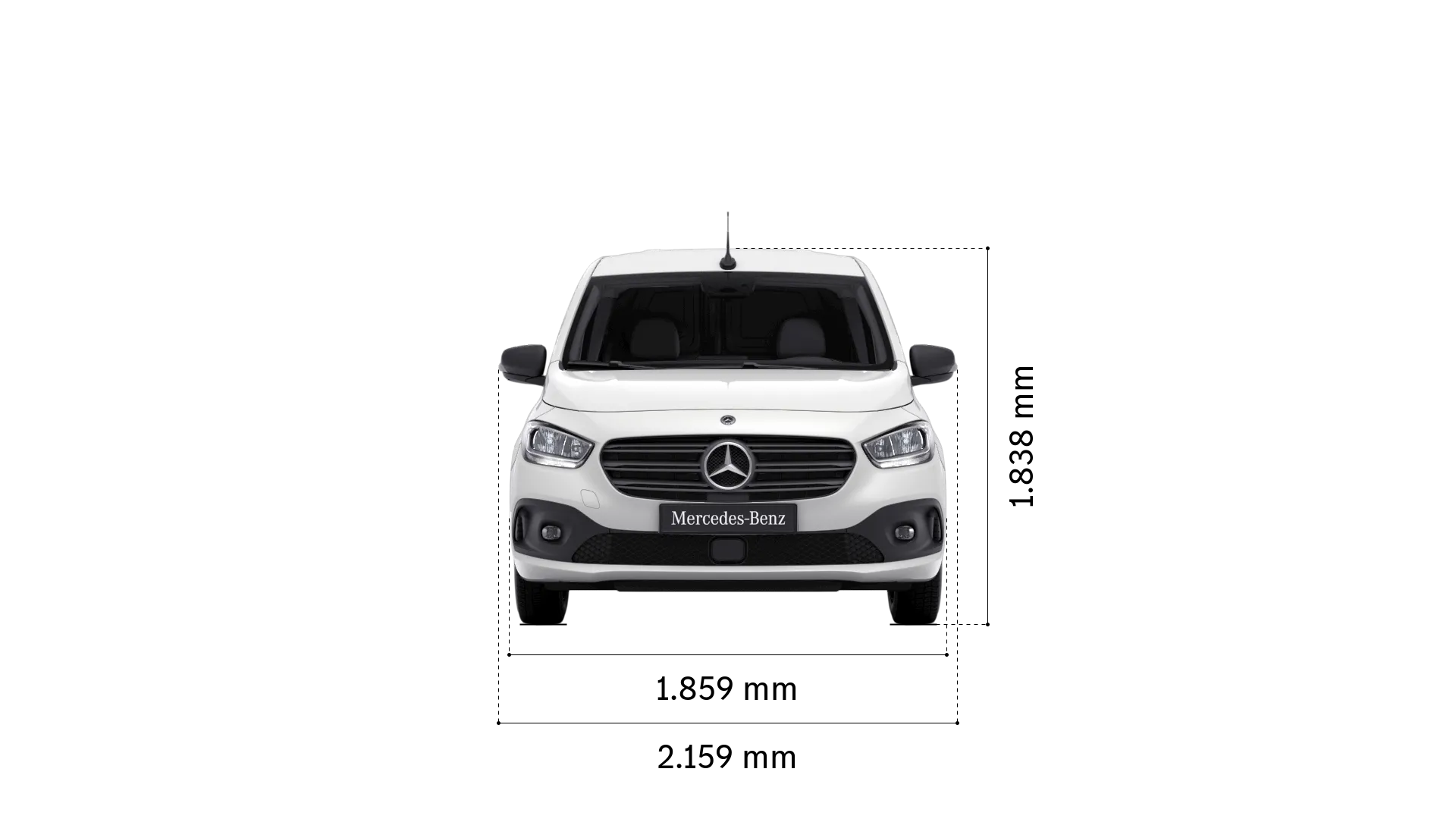 Mercedes-Benz citan kassevogn: Bredde og højde