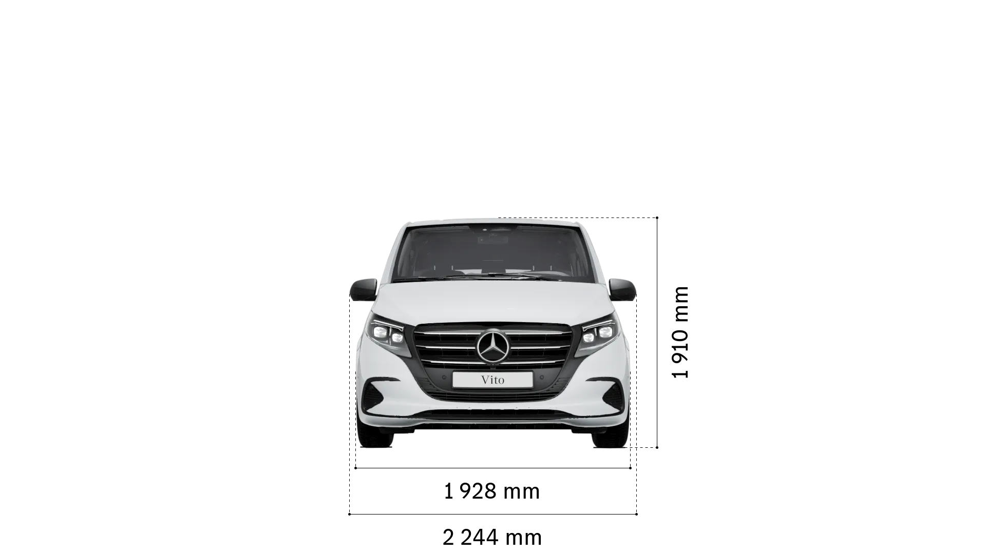 Mercedes-Benz vito mixto: largeur et hauteur