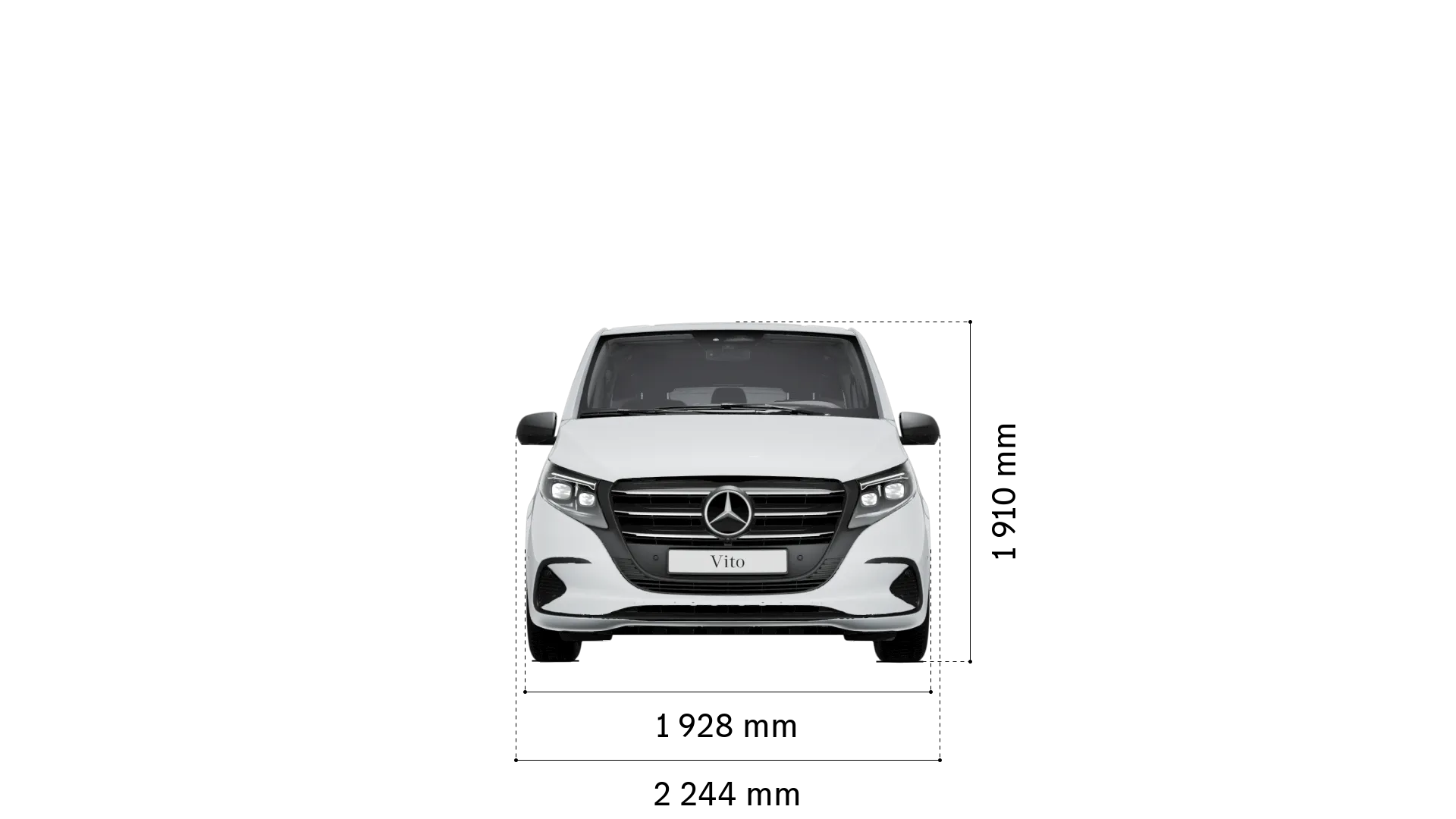 Mercedes-Benz vito mixto: largeur et hauteur