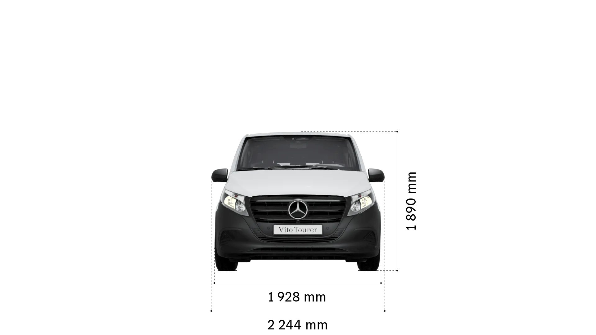 Mercedes-Benz vito tourer: largeur et hauteur