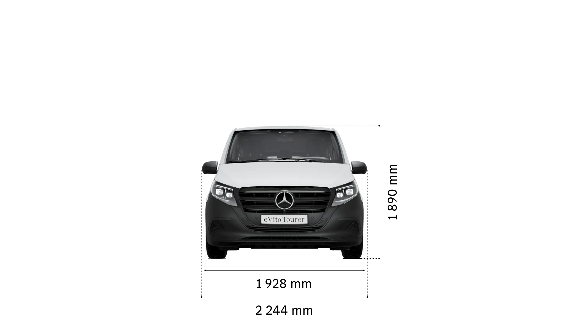 Mercedes-Benz evito tourer: largeur et hauteur