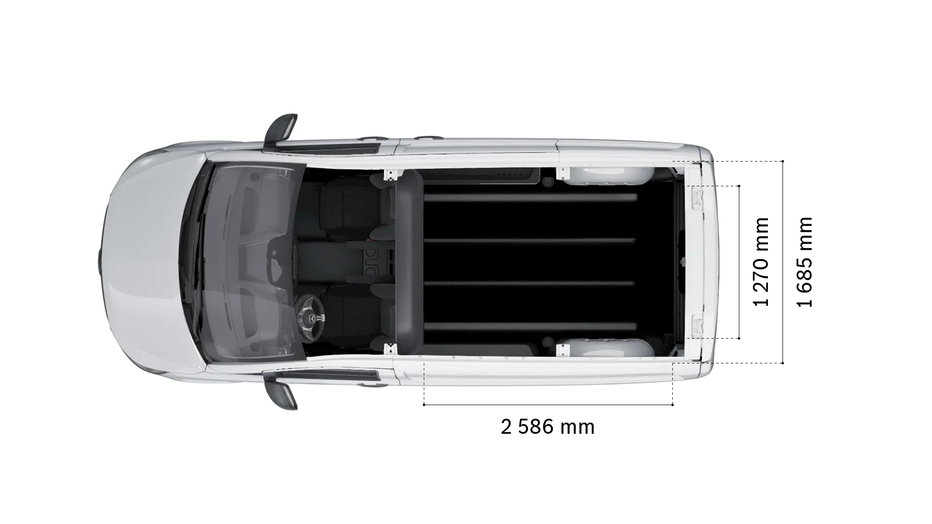 Mercedes-Benz vito fourgon: largeur et longueur du compartiment de chargement