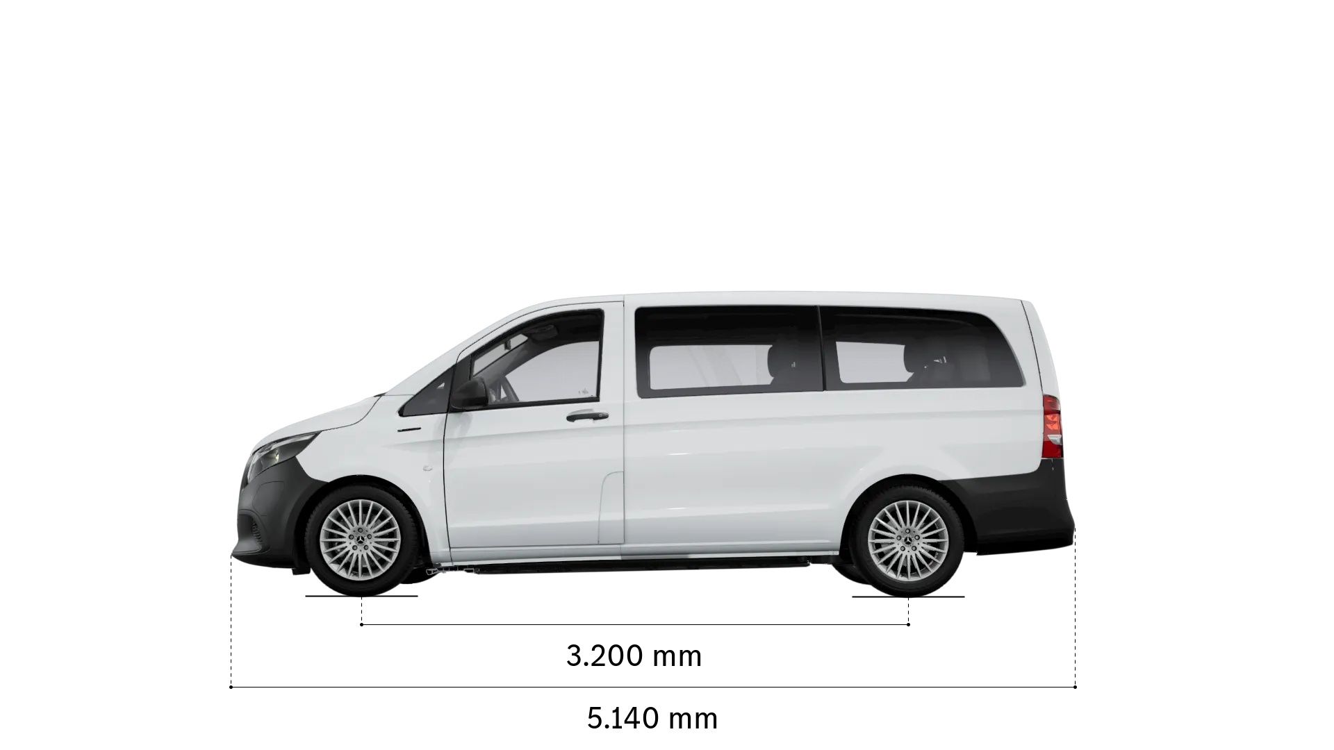 Mercedes-Benz evito tourer: wielbasis en lengte