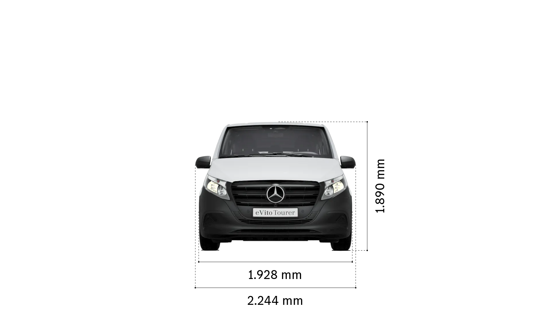 Mercedes-Benz evito tourer: breedte en hoogte