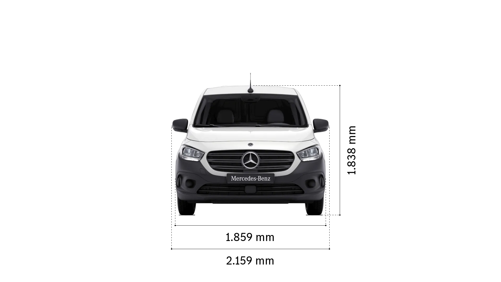 Mercedes-Benz citan gesloten bestelwagen: breedte en hoogte