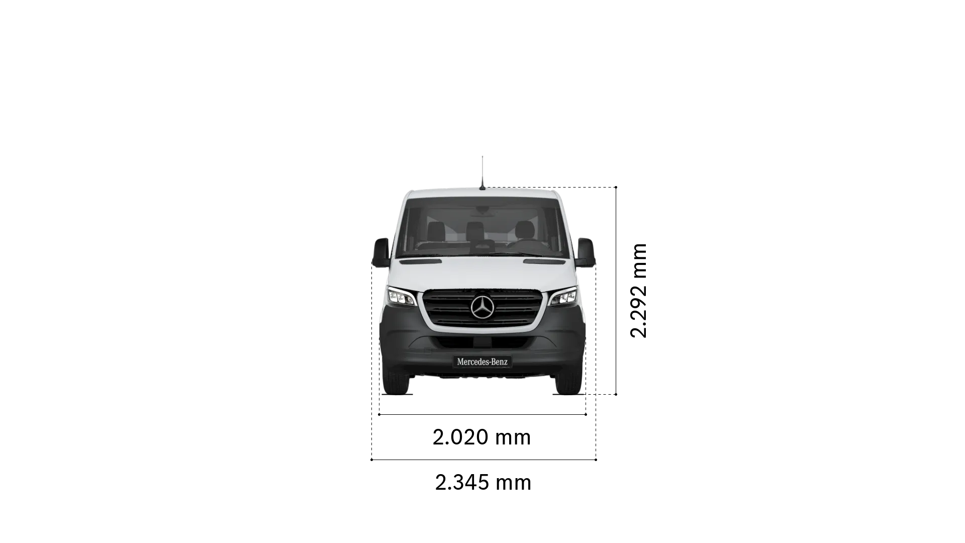 Mercedes-Benz sprinter chassis-cabine: breedte en hoogte