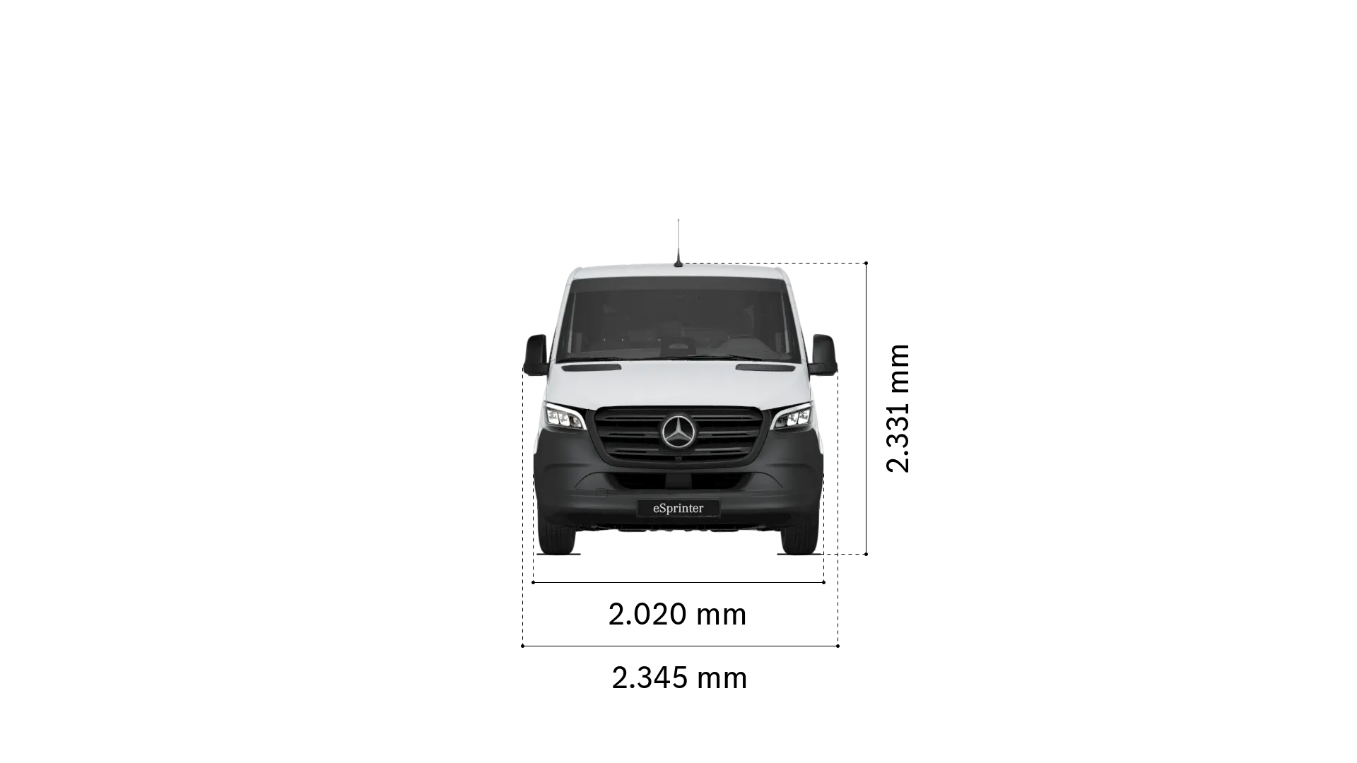 Mercedes-Benz esprinter gesloten bestelwagen: breedte en hoogte