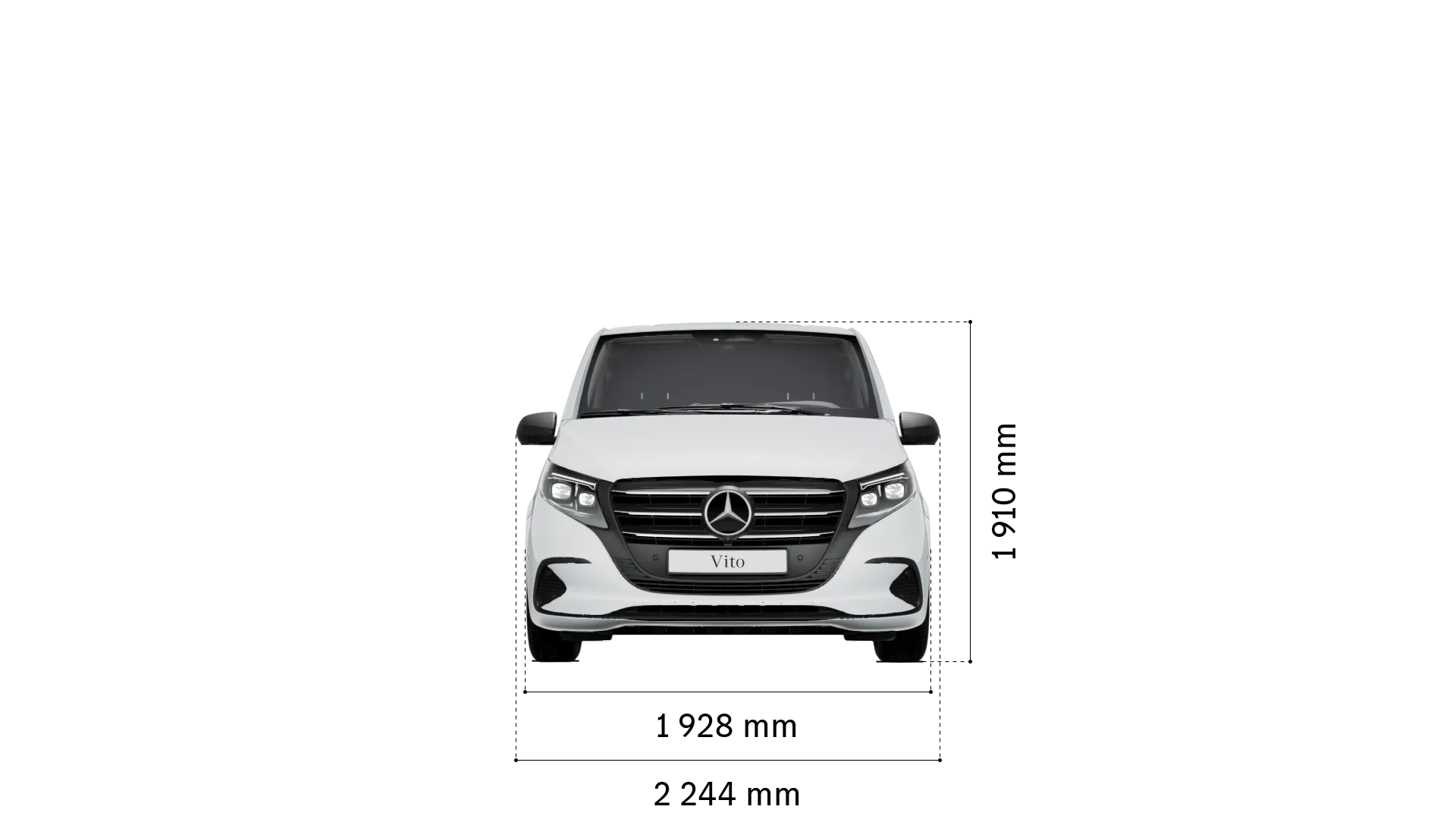 Mercedes-Benz vito samochód dostawczy: szerokość i długość