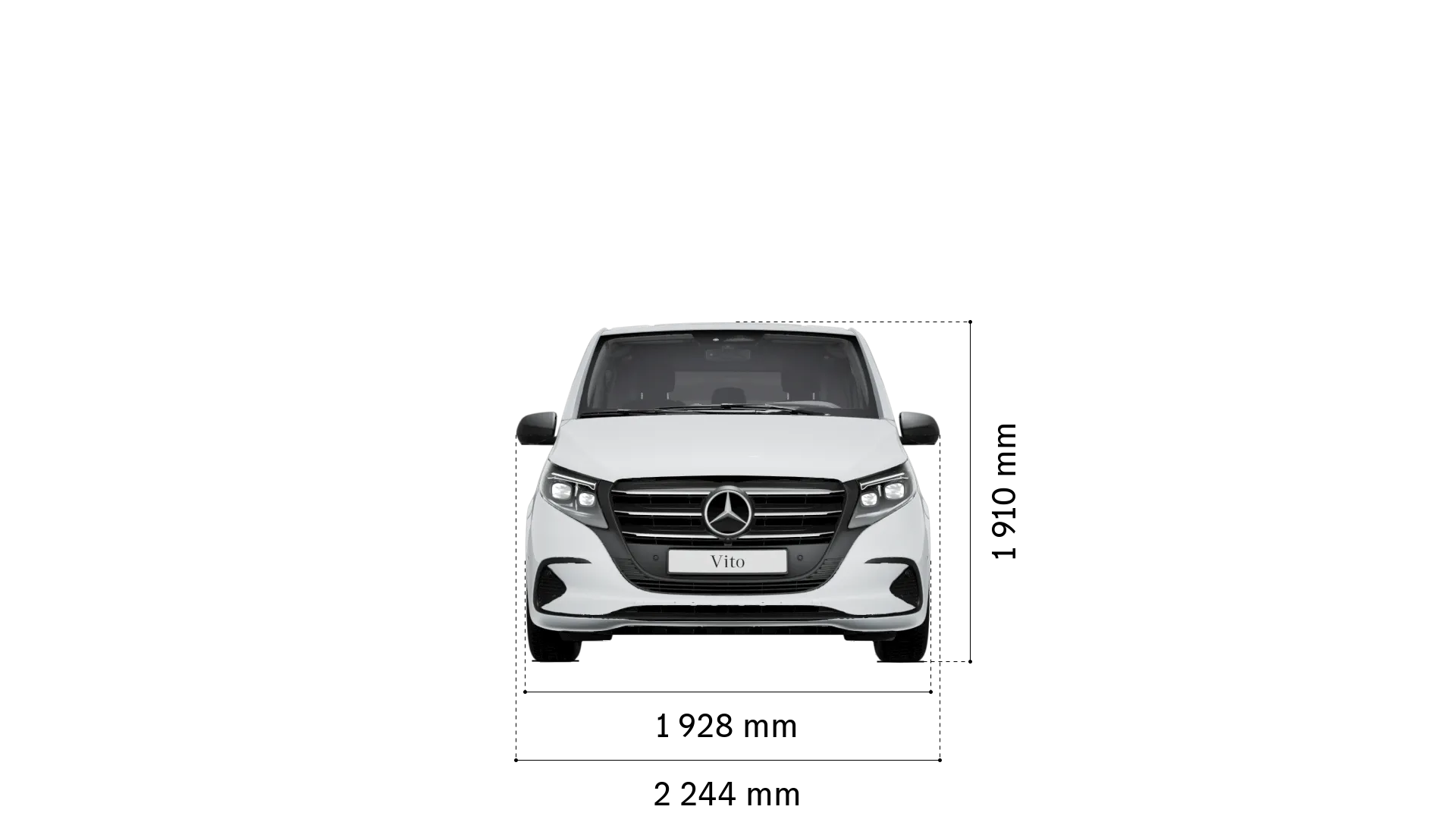Mercedes-Benz vito mixto: largura e altura