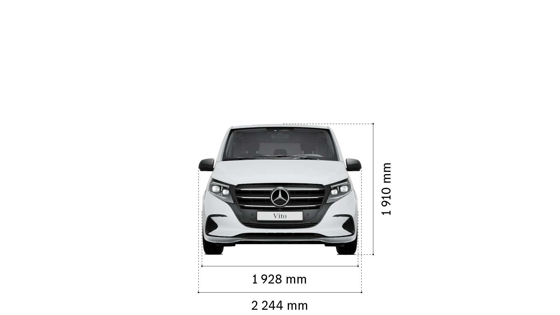 Mercedes-Benz vito mixto: largura e altura