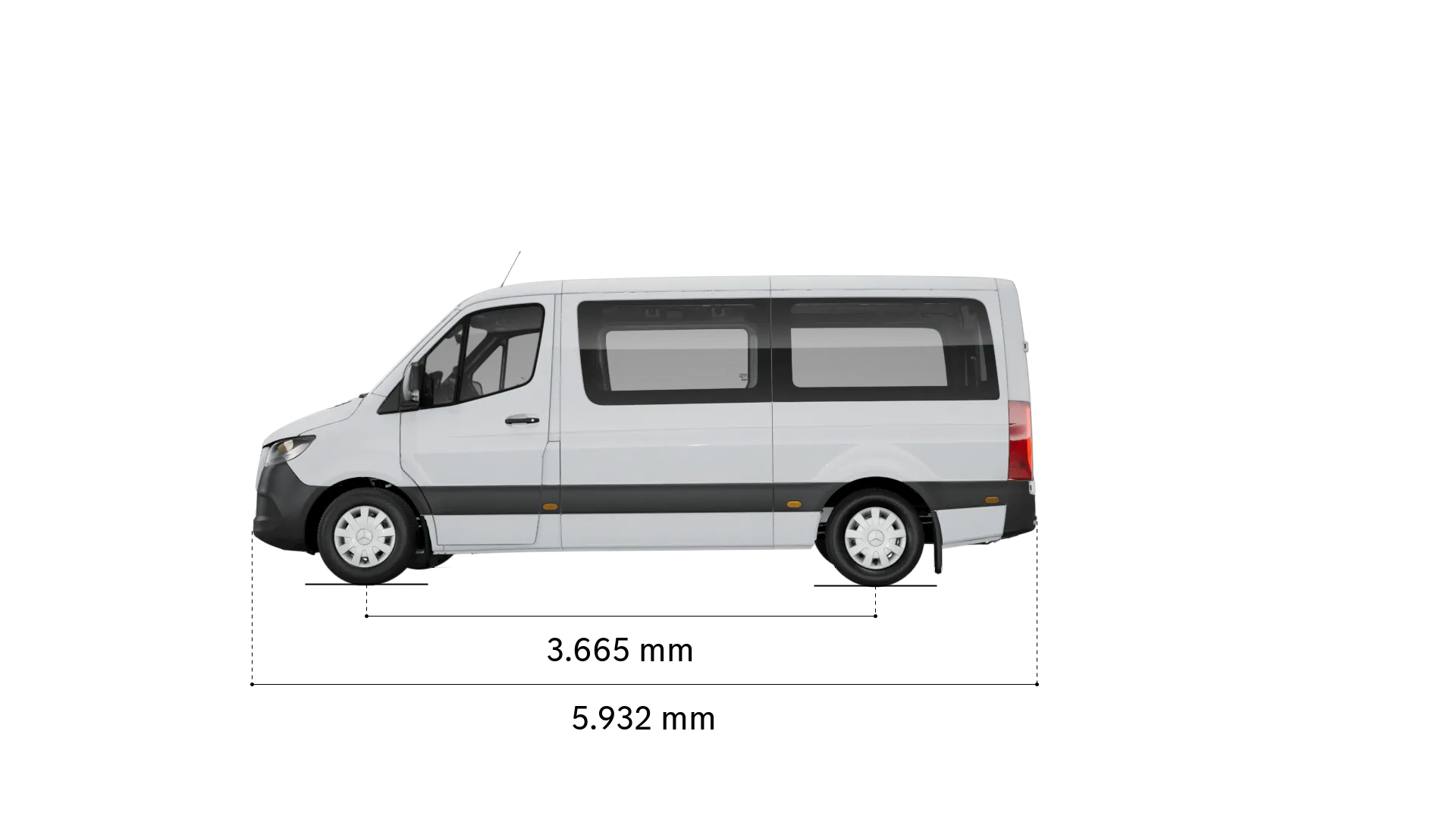 Mercedes-Benz sprinter panelvan: aks mesafesi ve uzunluk