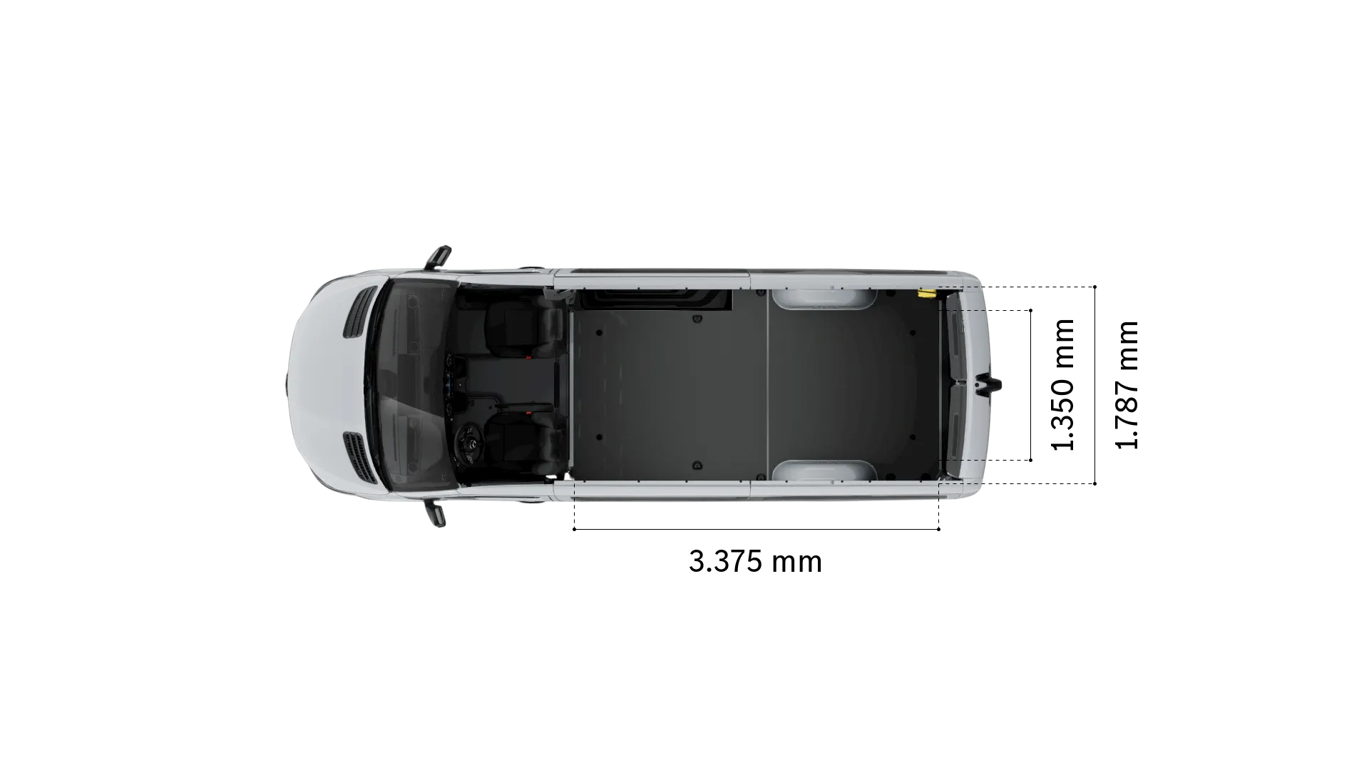 Mercedes-Benz sprinter panelvan: yükleme alanı genişliği ve uzunluğu