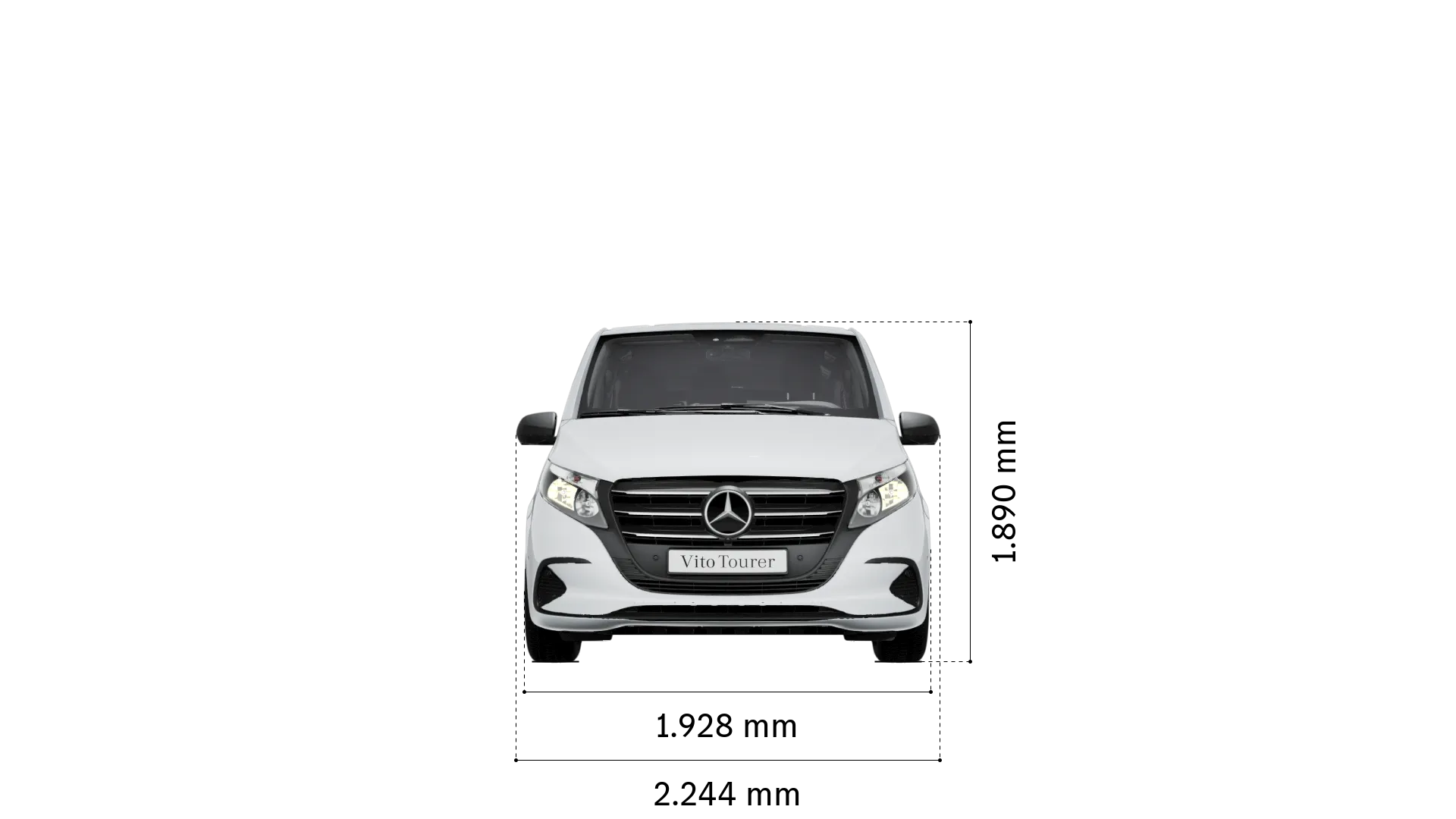 Mercedes-Benz vito tourer: genişlik ve yükseklik