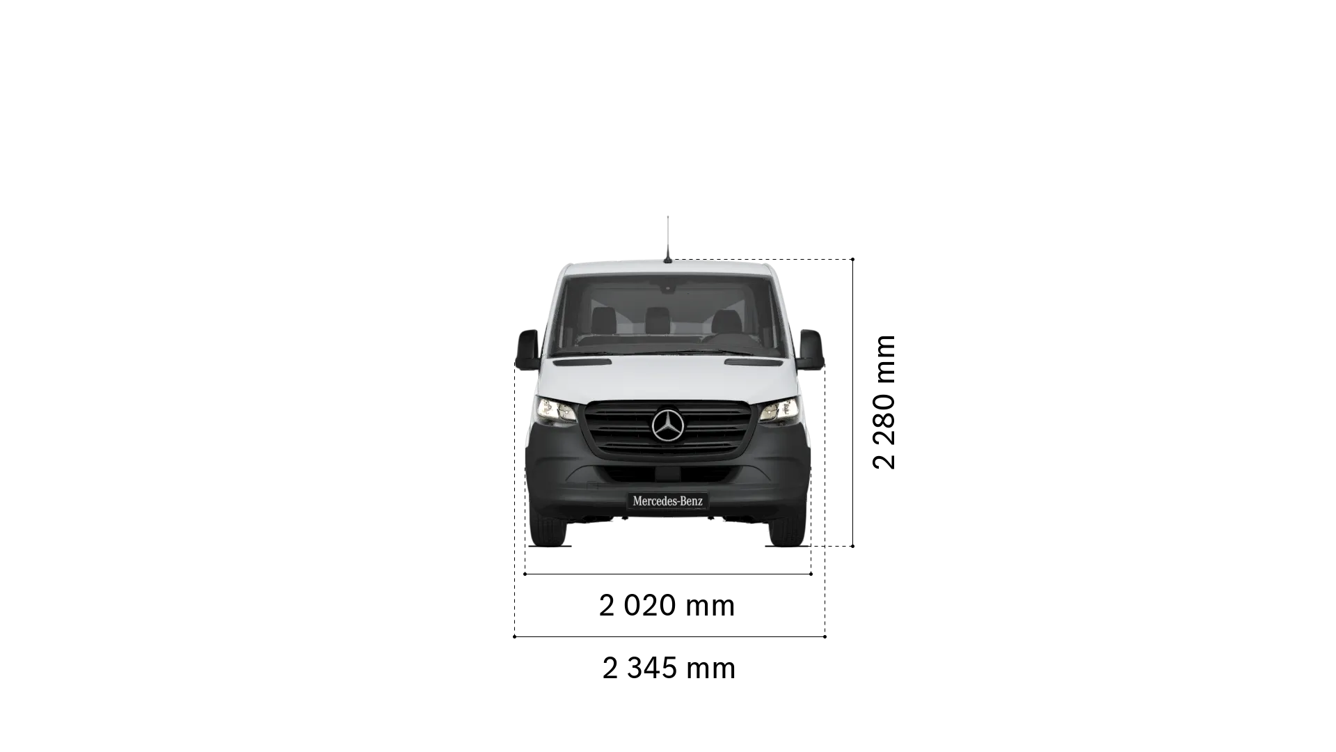Mercedes-Benz sprinter chassis: width and height