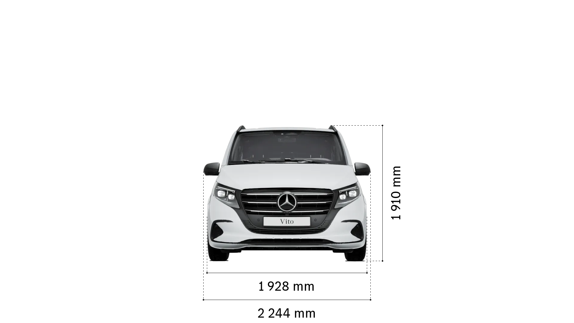 Mercedes-Benz vito mixto: width and height