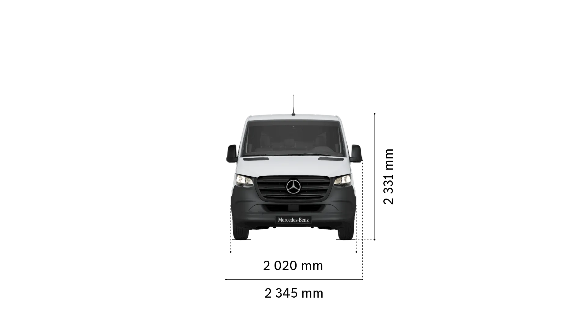Mercedes-Benz sprinter panel-van: width and height