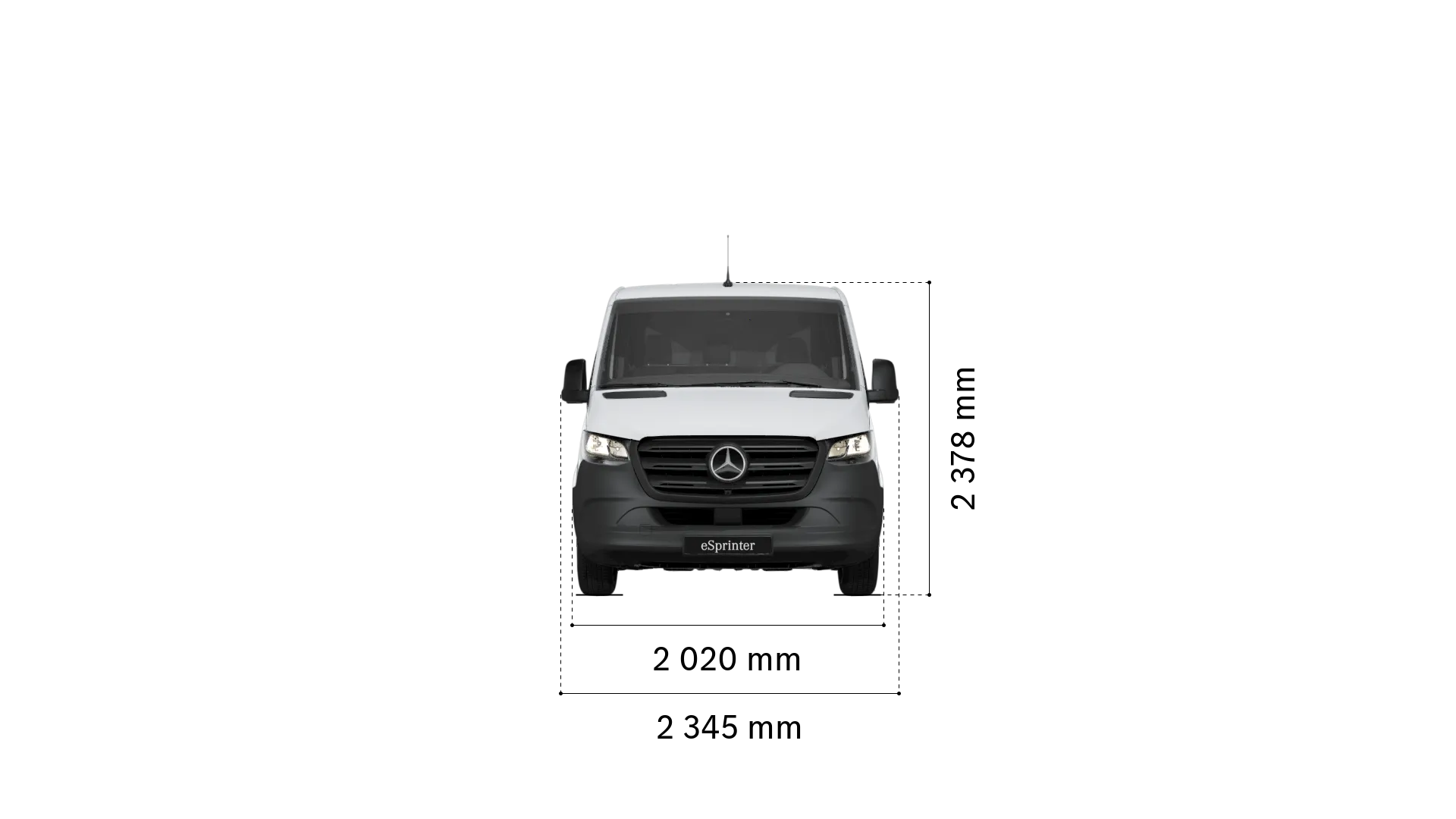 Mercedes-Benz esprinter panel-van: width and height