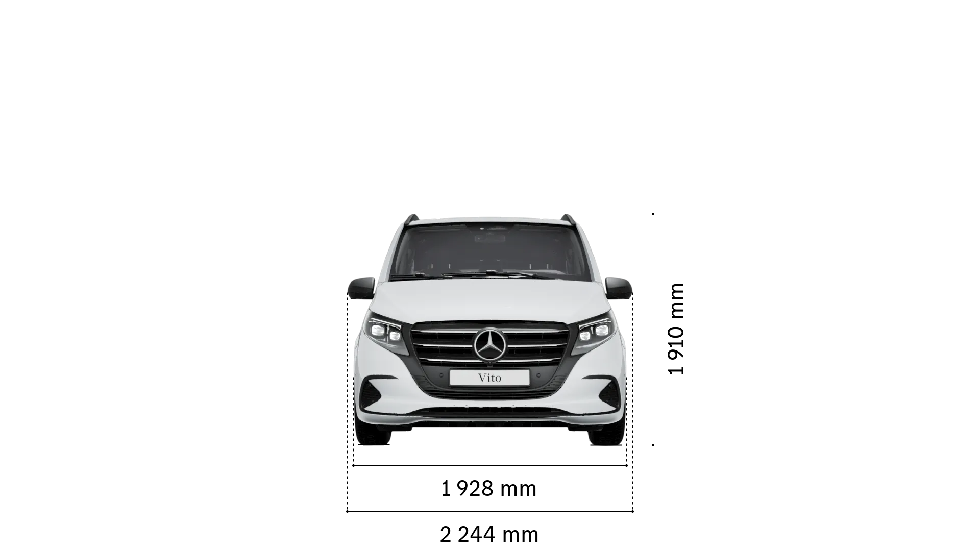Mercedes-Benz vito mixto: width and height