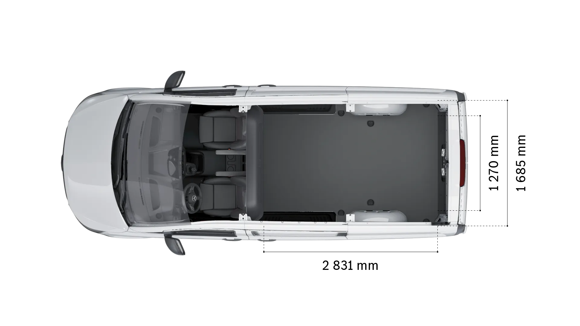 Mercedes-Benz vito panel-van: loading space width and length